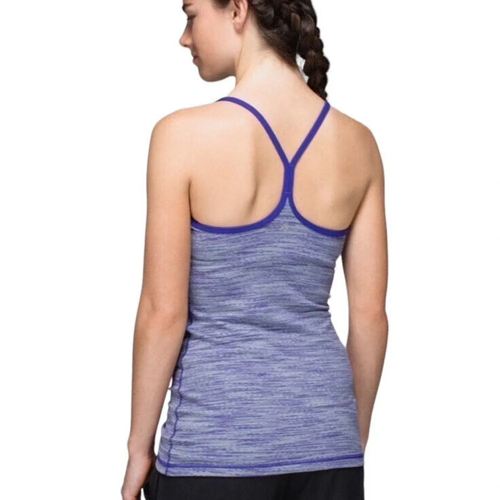 LULULEMON Wee are from Space Power Y Racerback Heather Purple Tank Top Women's 6